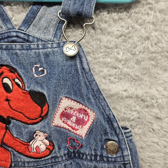 Vintage Girl Clifford Overall Pants Size 12 Months Big Red Dog - Picture 4 of 7